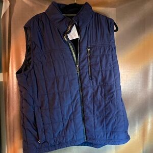 Orvis Large‎ navy blue quilted vest 48” chest. F